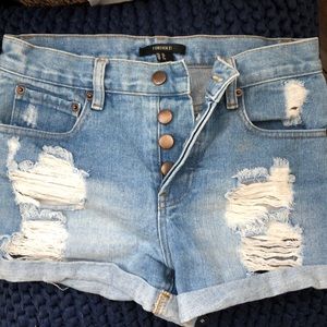 forever 21 high waisted jean shorts